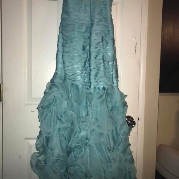 Blue high low prom dress - Picture 3 of 3